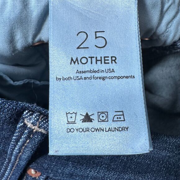 Mother High Waisted Looker Dagger Ankle Fray Jean Women 25 Blue Denim Lacey Wash - Picture 7 of 11
